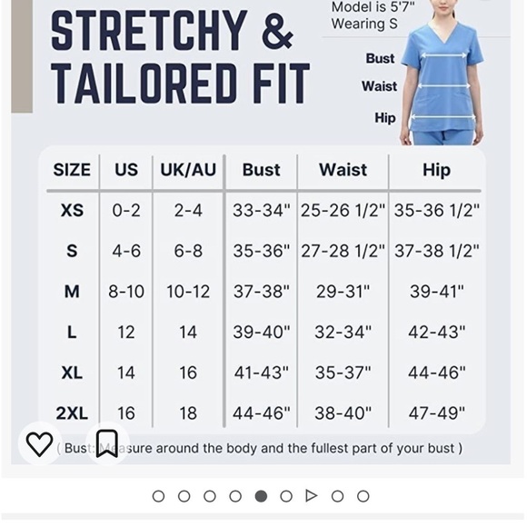 NWT  2X Medtecs Scrub Top for Women, Four-Way Stretch Shirt with 2+1 Pockets - Picture 2 of 3